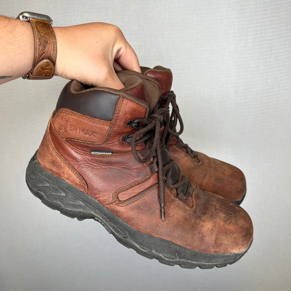 SR Max SRM2600 Mens Waterproof Slip Resistant Leather Work Boots Brown 8.5 M